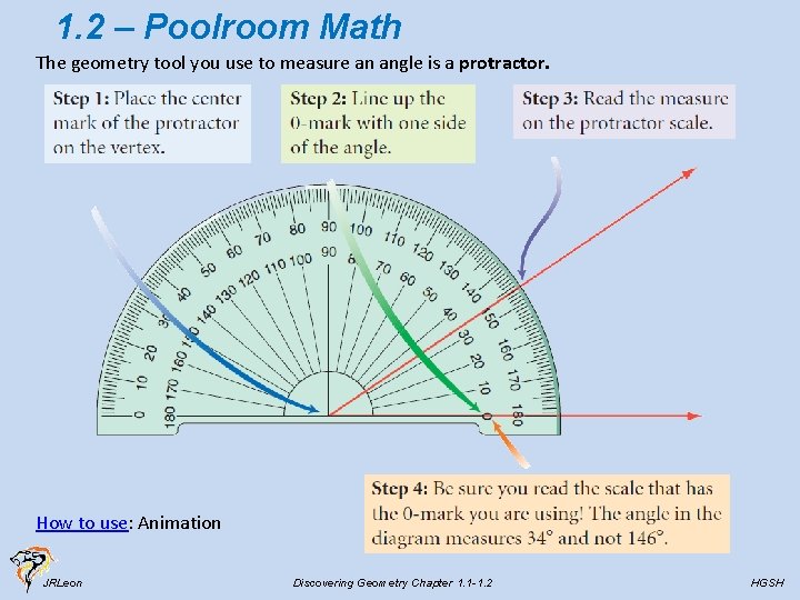 1. 2 – Poolroom Math The geometry tool you use to measure an angle