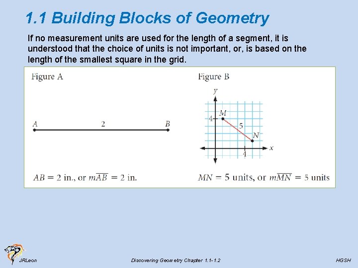 1. 1 Building Blocks of Geometry If no measurement units are used for the