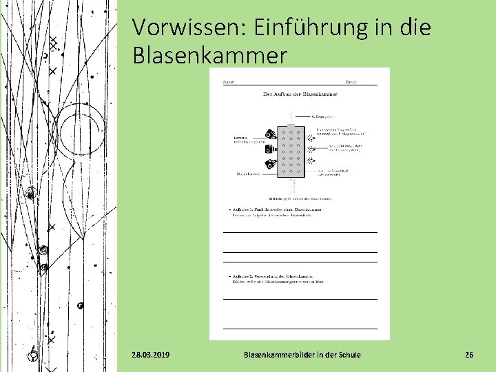 Vorwissen: Einführung in die Blasenkammer 28. 03. 2019 Blasenkammerbilder in der Schule 26 