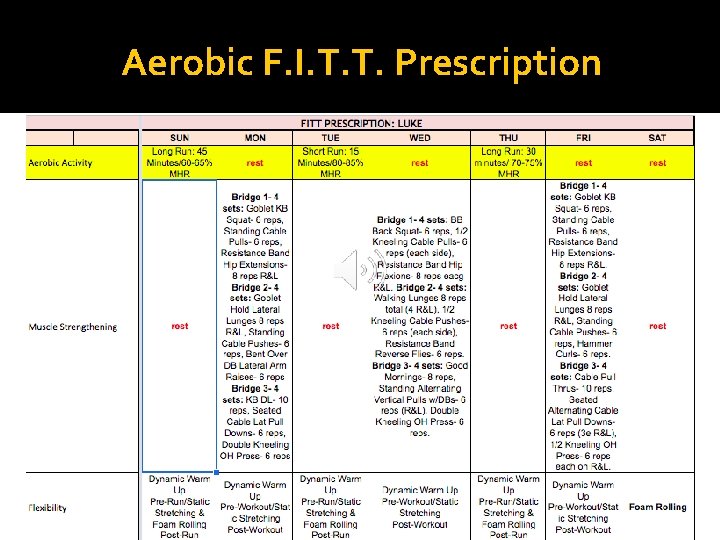 Aerobic F. I. T. T. Prescription 