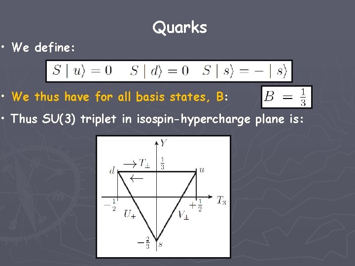 Quarks • We define: • We thus have for all basis states, B: •