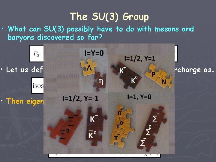 The SU(3) Group • What can SU(3) possibly have to do with mesons and