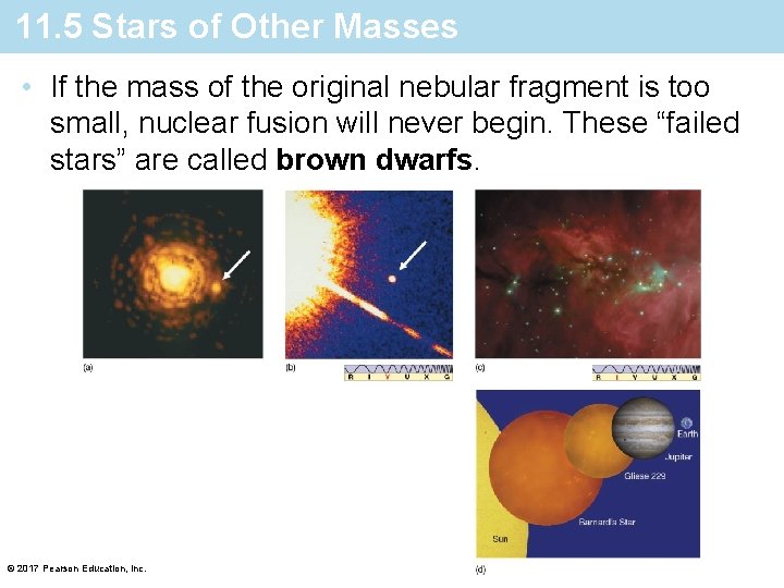 11. 5 Stars of Other Masses • If the mass of the original nebular