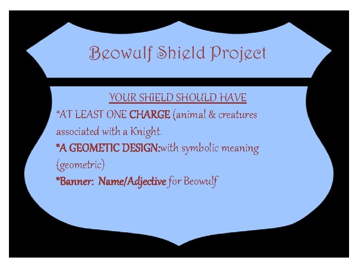 YOUR SHIELD SHOULD HAVE *AT LEAST ONE CHARGE (animal & creatures associated with a