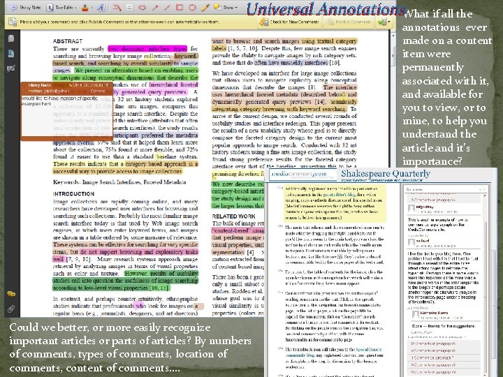 Universal Annotations. What if all the annotations ever made on a content item were