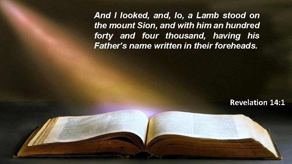 And I looked, and, lo, a Lamb stood on the mount Sion, and with