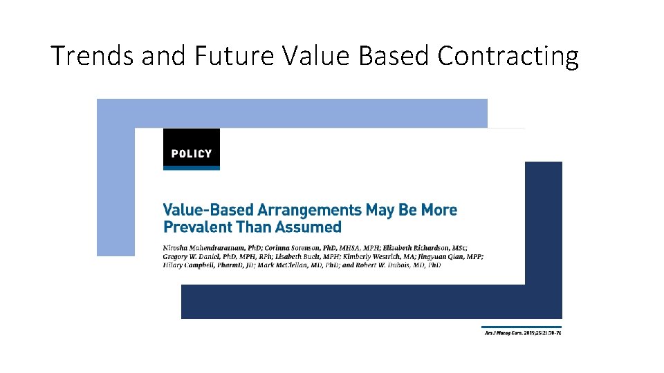 Trends and Future Value Based Contracting 