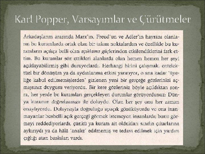 Karl Popper, Varsayımlar ve Çürütmeler 