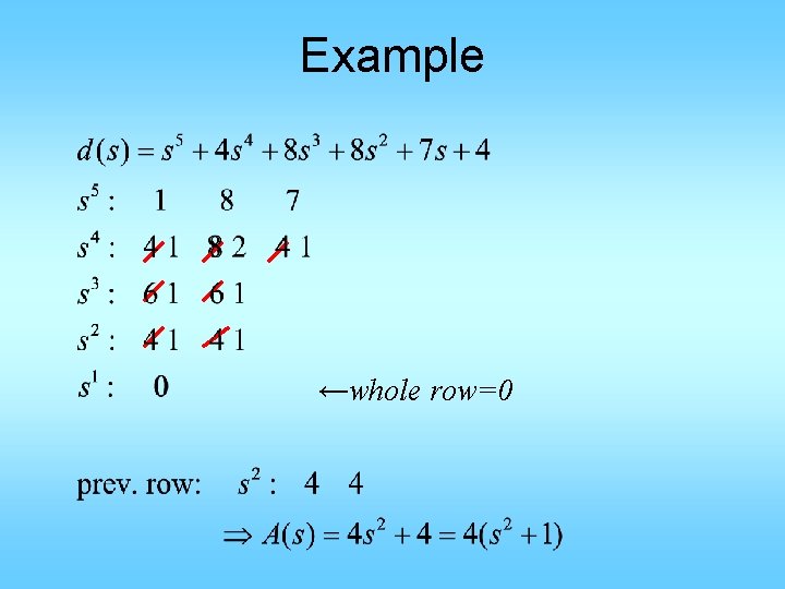 Example ←whole row=0 