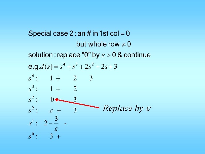 Replace by e 