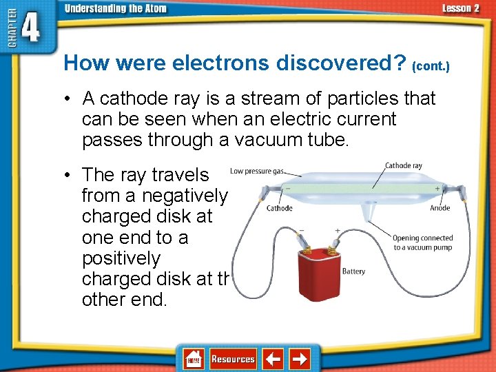 4. 2 Discovering Parts of the Atom How were electrons discovered? (cont. ) •