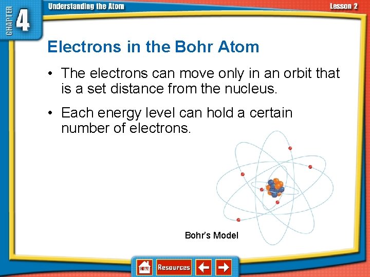 4. 2 Discovering Parts of the Atom Electrons in the Bohr Atom • The