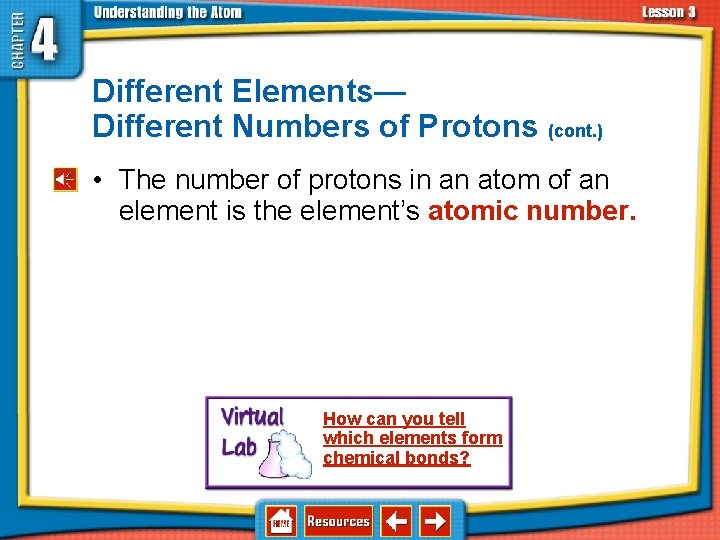 4. 3 Elements, Isotopes, and Ions— How Atoms Different Elements— Different Numbers of Protons