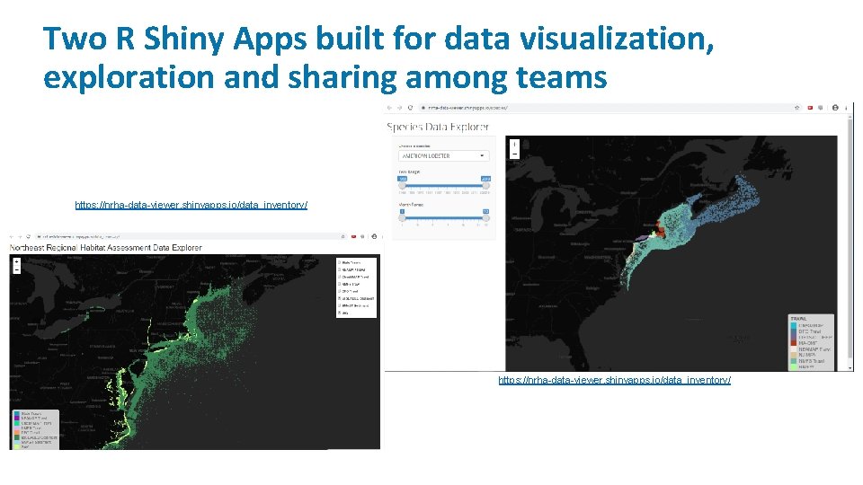 Two R Shiny Apps built for data visualization, exploration and sharing among teams https: