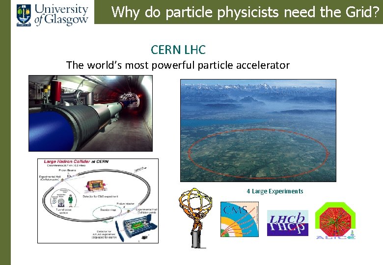 Why do particle physicists need the Grid? CERN LHC The world’s most powerful particle