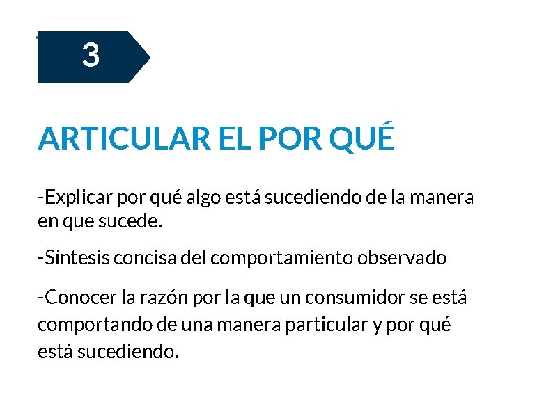 3 ARTICULAR EL POR QUÉ -Explicar por qué algo está sucediendo de la manera