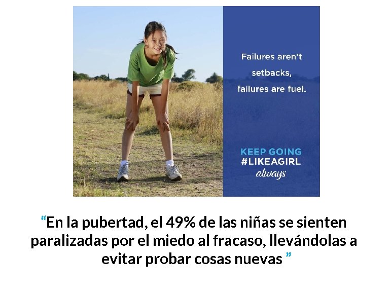 “En la pubertad, el 49% de las niñas se sienten paralizadas por el miedo