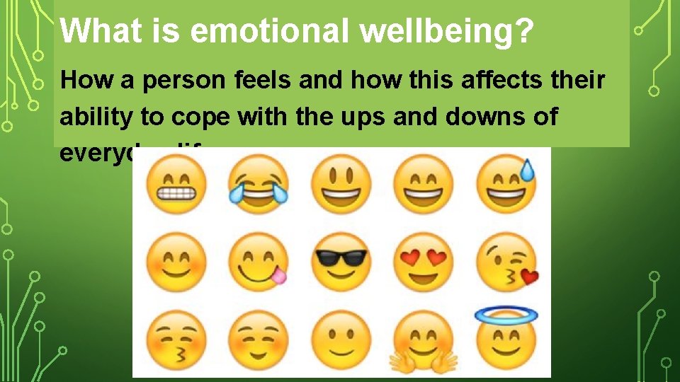 What is emotional wellbeing? How a person feels and how this affects their ability