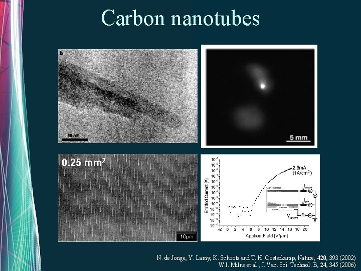 Carbon nanotubes 0. 25 mm 2 N. de Jonge, Y. Lamy, K. Schoots and