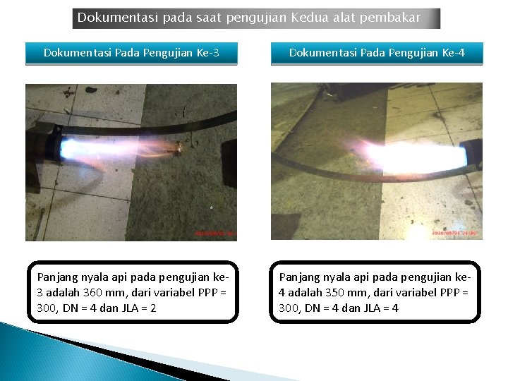 Dokumentasi pada saat pengujian Kedua alat pembakar Dokumentasi Pada Pengujian Ke-3 Dokumentasi Pada Pengujian