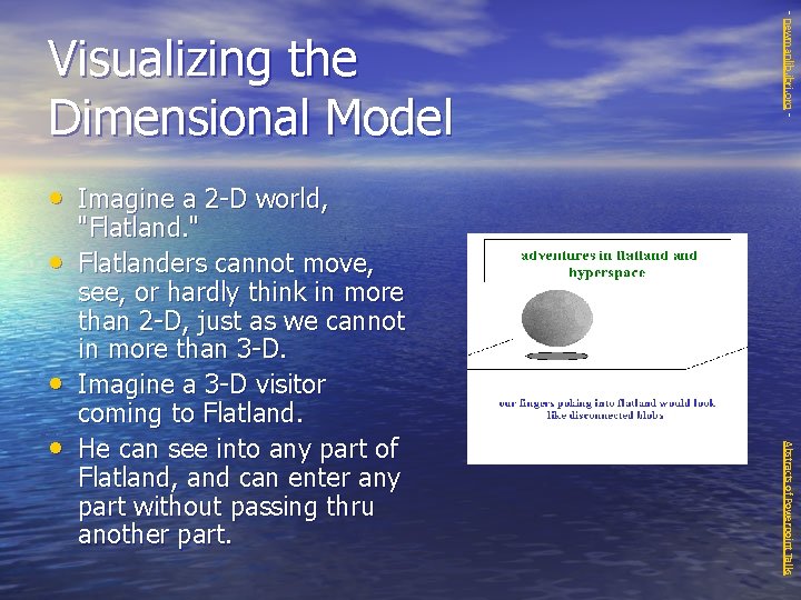 - newmanlib. ibri. org - Visualizing the Dimensional Model • Imagine a 2 -D