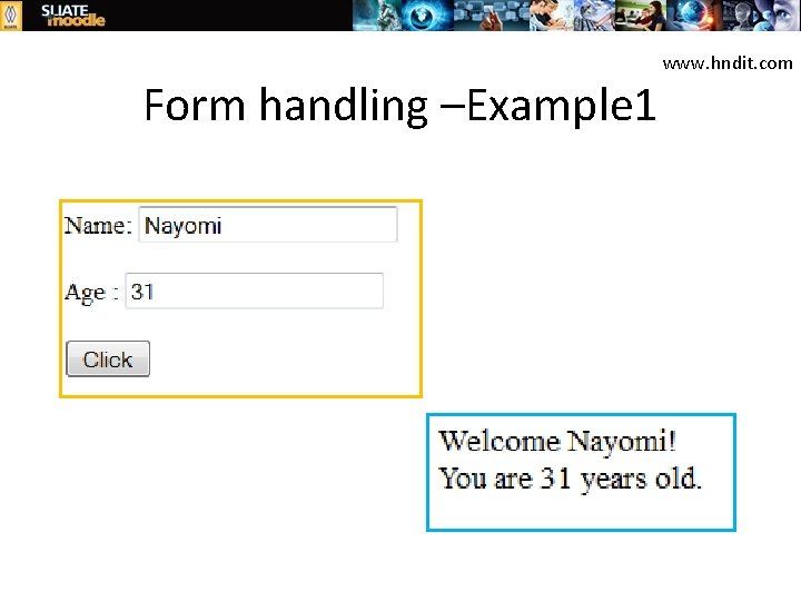 Form handling –Example 1 www. hndit. com 