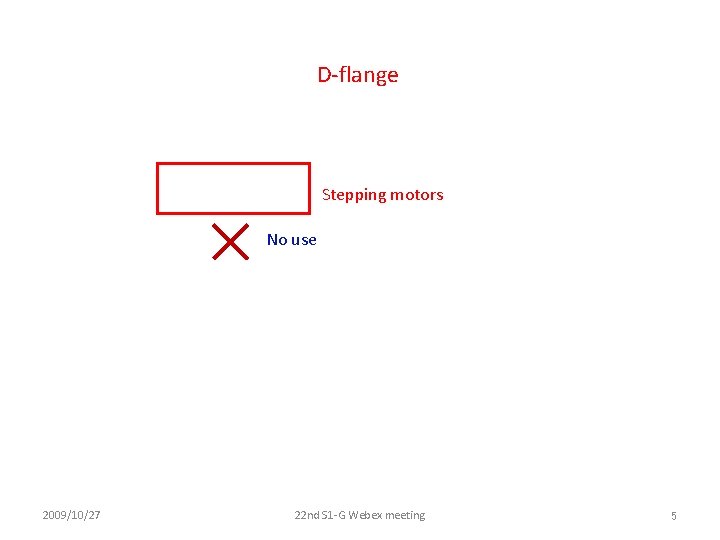 D‐flange Stepping motors No use 2009/10/27 22 nd S 1‐G Webex meeting 5 