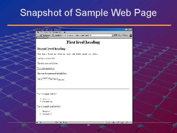 Introduction to HTML Outline Key issues on website