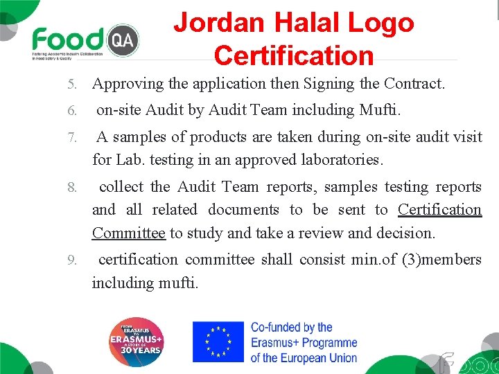 Jordan Halal Logo Certification 5. Approving the application then Signing the Contract. 6. on-site