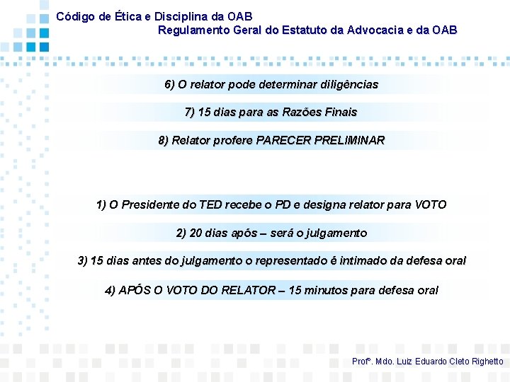 Código de Ética e Disciplina da OAB Regulamento Geral do Estatuto da Advocacia e