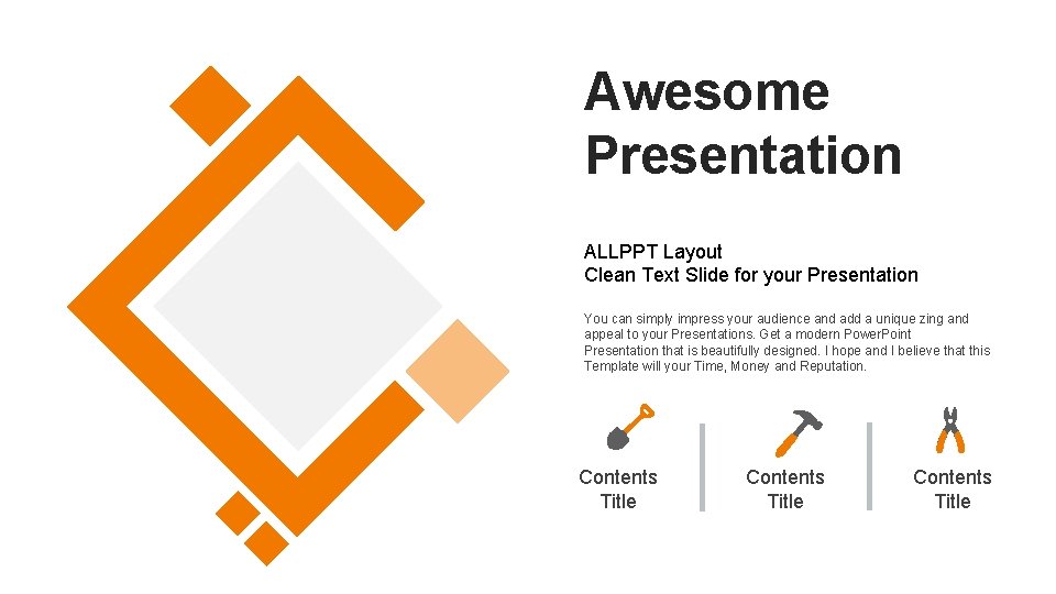 Awesome Presentation ALLPPT Layout Clean Text Slide for your Presentation You can simply impress