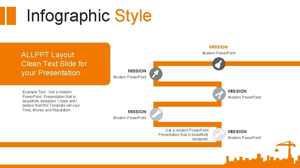 Infographic Style MISSION ALLPPT Layout Clean Text Slide for your Presentation Example Text :