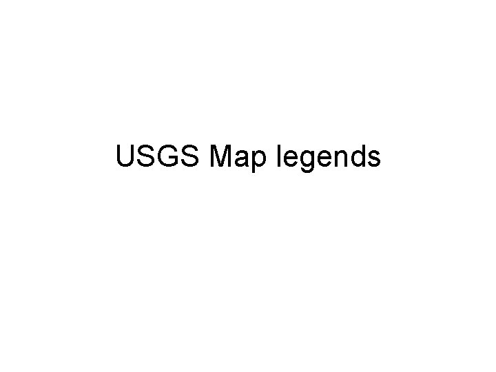 USGS Map legends 