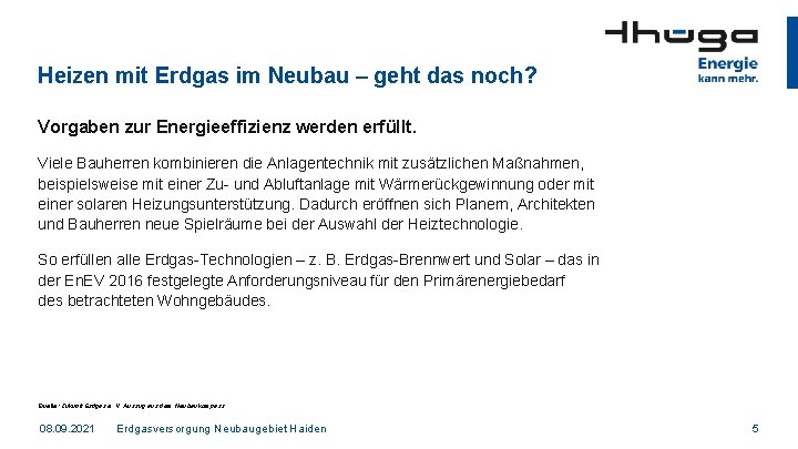 Heizen mit Erdgas im Neubau – geht das noch? Vorgaben zur Energieeffizienz werden erfüllt.