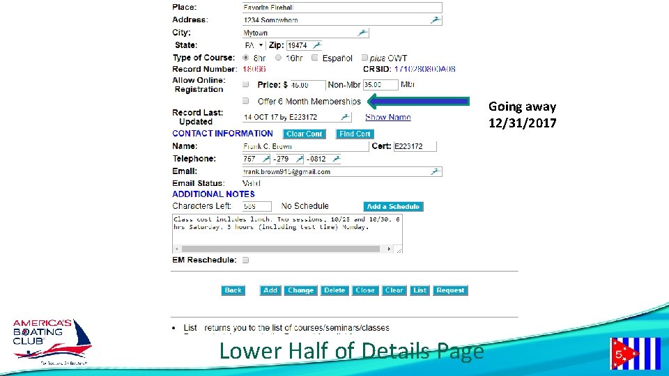 Going away 12/31/2017 Lower Half of Details Page 