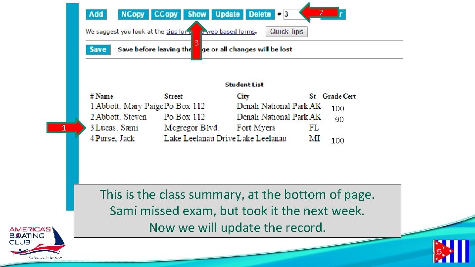 2 3 1 100 90 100 This is the class summary, at the bottom