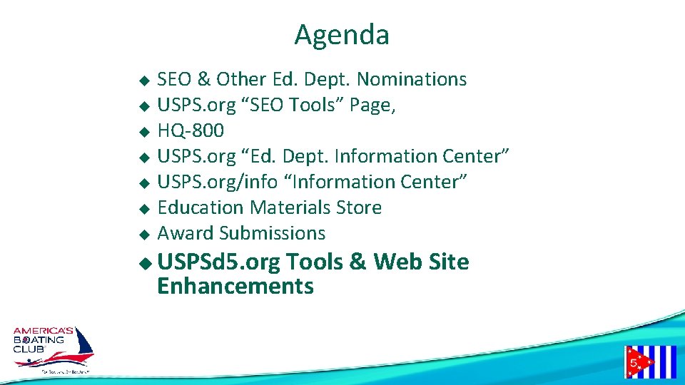 Agenda SEO & Other Ed. Dept. Nominations u USPS. org “SEO Tools” Page, u