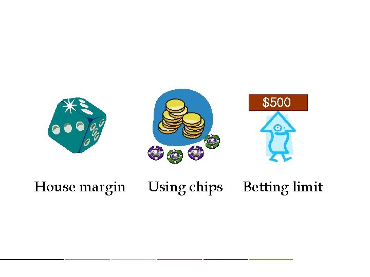 $500 House margin Using chips Betting limit 