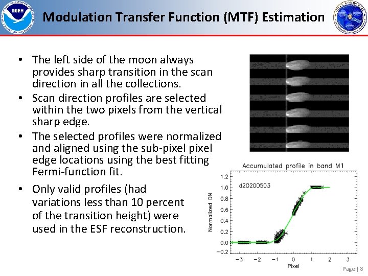 Modulation Transfer Function (MTF) Estimation • The left side of the moon always provides