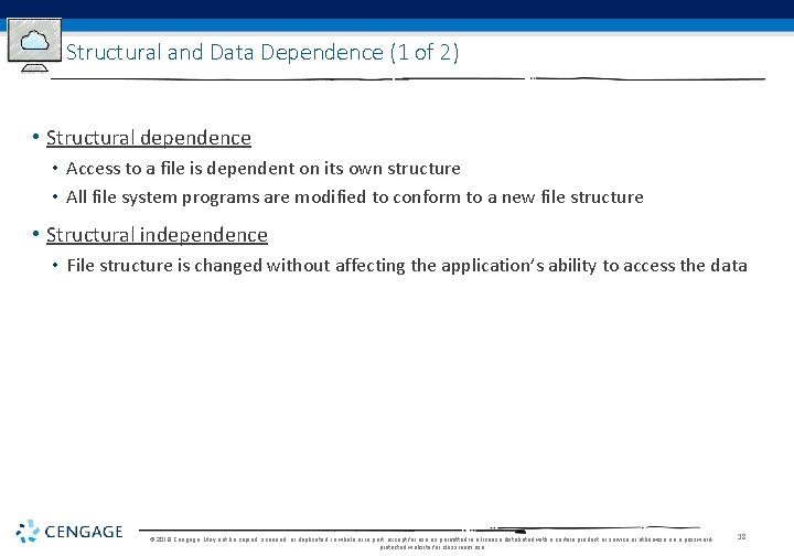 Structural and Data Dependence (1 of 2) • Structural dependence • Access to a Structural and Data Dependence (1 of 2) • Structural dependence • Access to a