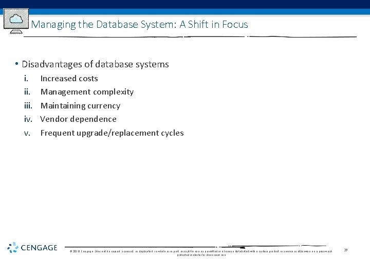 Managing the Database System: A Shift in Focus • Disadvantages of database systems i. Managing the Database System: A Shift in Focus • Disadvantages of database systems i.