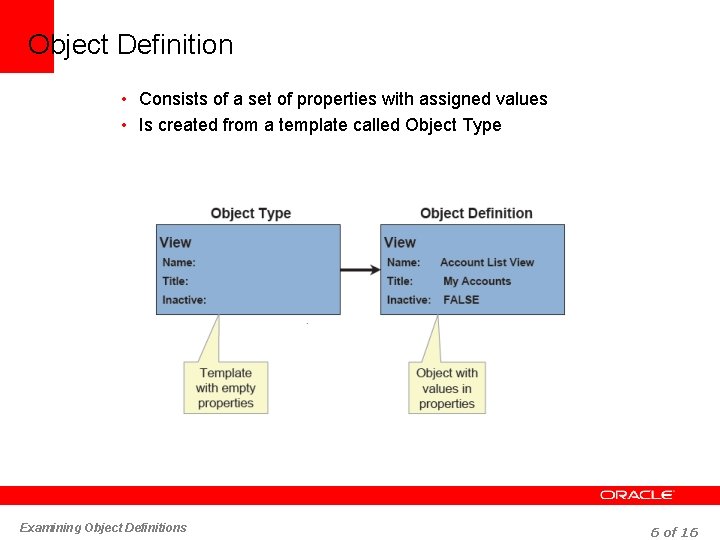 Object Definition • Consists of a set of properties with assigned values • Is