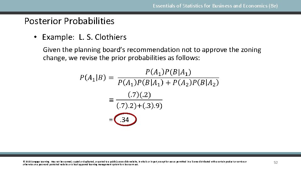 Essentials of Statistics for Business and Economics (8 e) Posterior Probabilities • Example: L.