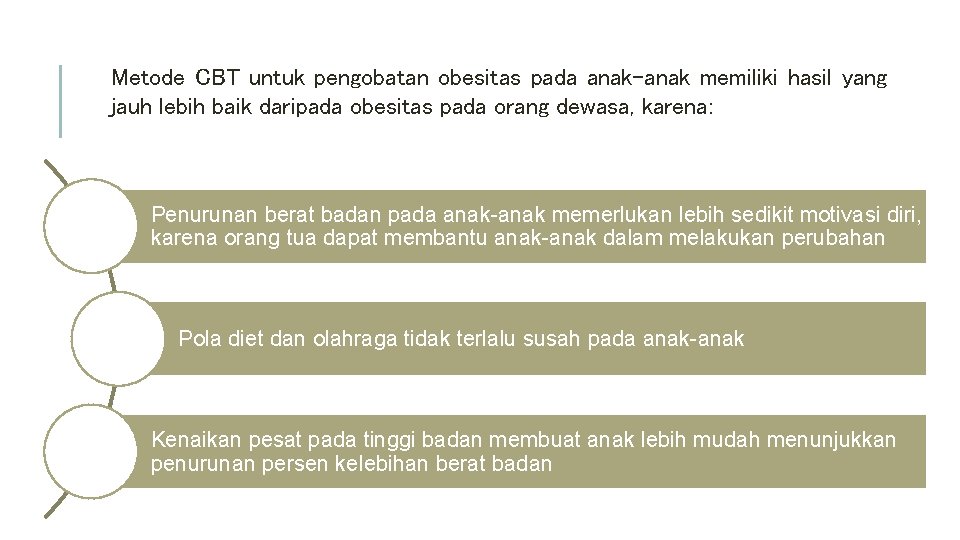 Metode CBT untuk pengobatan obesitas pada anak-anak memiliki hasil yang jauh lebih baik daripada