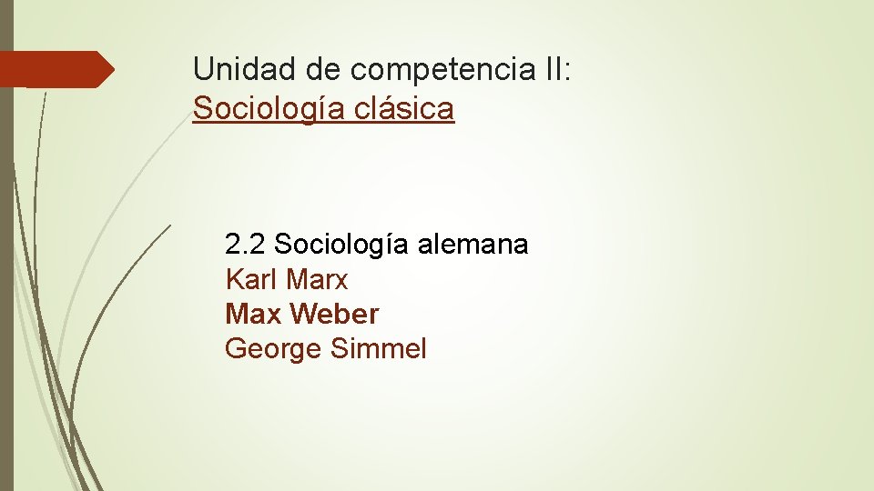 Unidad de competencia II: Sociología clásica 2. 2 Sociología alemana Karl Marx Max Weber