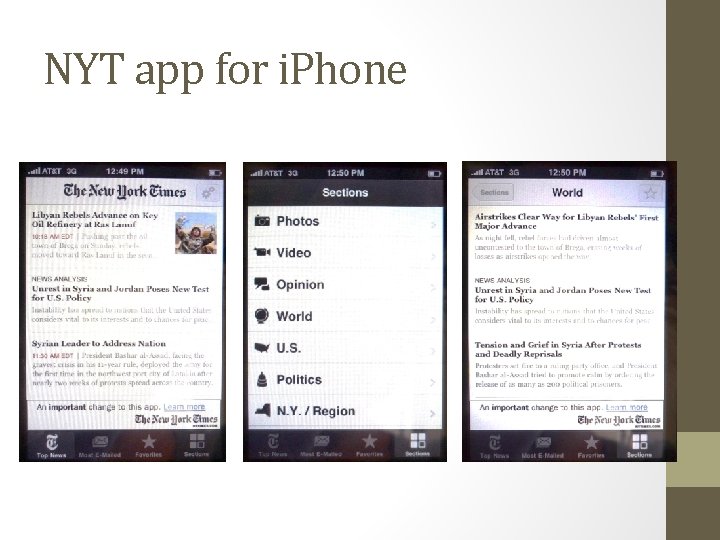 NYT app for i. Phone 