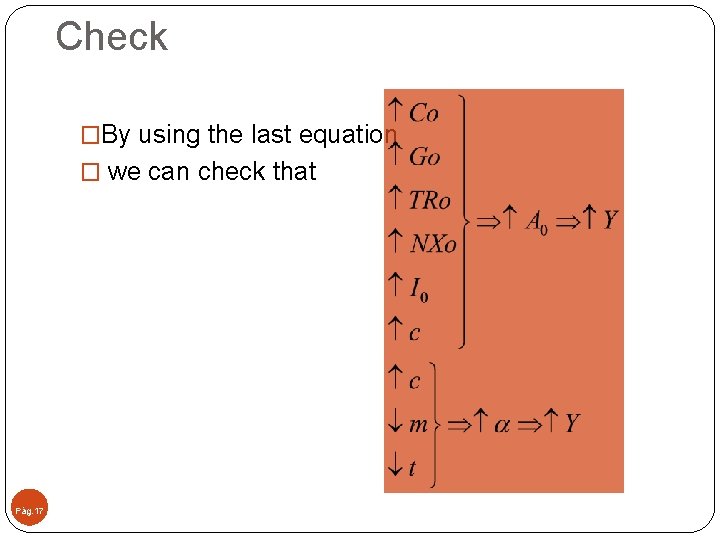 Check �By using the last equation � we can check that Pág. 17 