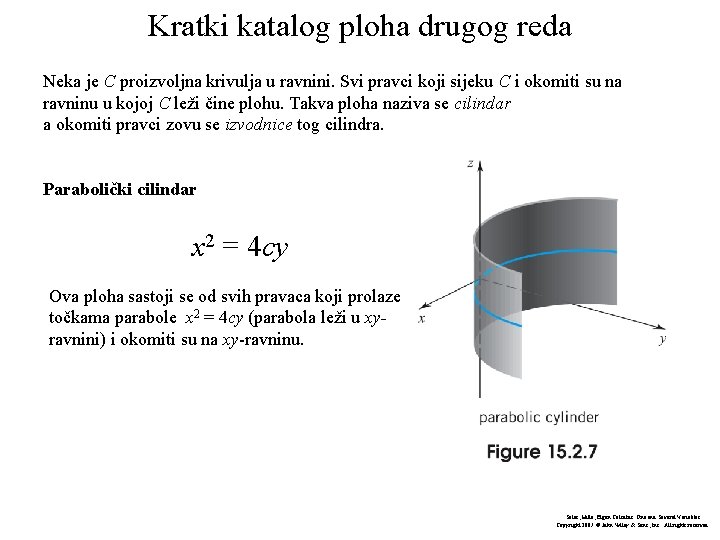 Kratki katalog ploha drugog reda Neka je C proizvoljna krivulja u ravnini. Svi pravci