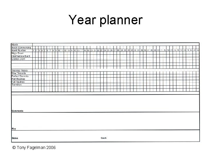 Year planner © Tony Fagelman 2006 