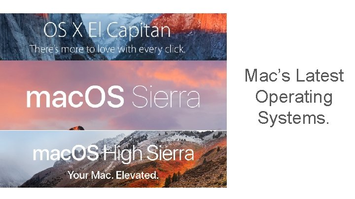 Mac’s Latest Operating Systems. 